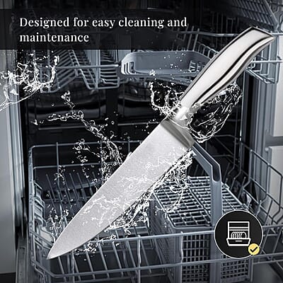 9PCS, Multi-Purpose Kitchen Knife Set with 360-Degree Rotating Acrylic Stand