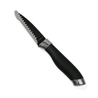 Set of 7 Non-stick Knife Set (Slim Cleaver, Chef Carving Knife, Paring Knife, Scissor, Ceramic Peeler, Finger Protector)