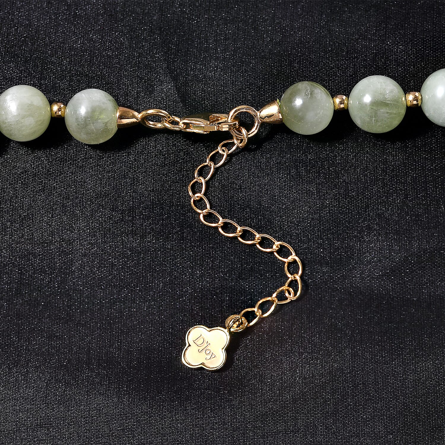 Green Kunzite Beaded Graduated Necklace 18-20 Inches in Vermeil Yellow Gold Over Sterling Silver 375.00 ctw
