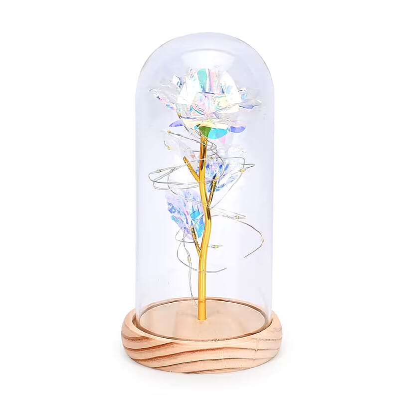 Clear Rose Decoration with Light in Transparent