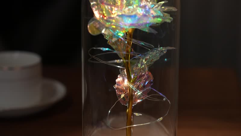 Clear Rose Decoration with Light in Transparent (8.7"xX3.54x4.3")