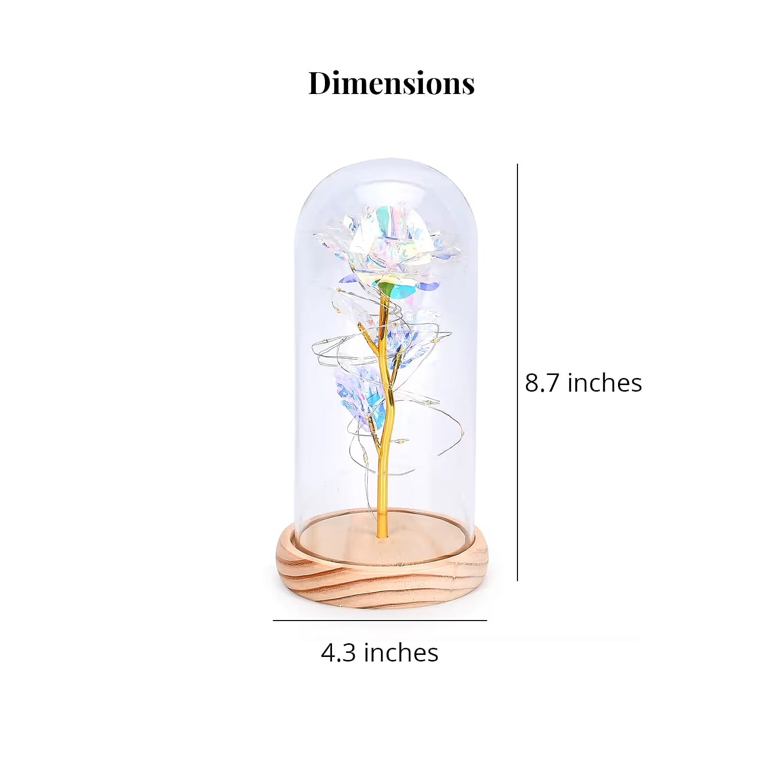 Clear Rose Decoration with Light in Transparent