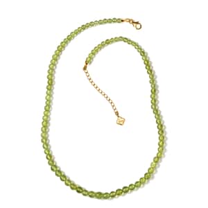 D'Joy Peridot Beaded Graduation Necklace 18-20 Inches in Vermeil Yellow Gold Over Sterling Silver 100.00 ctw