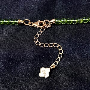 D'Joy Peridot Beaded Graduated Necklace 18-20 Inches in Vermeil Yellow Gold Over Sterling Silver 100.00 ctw
