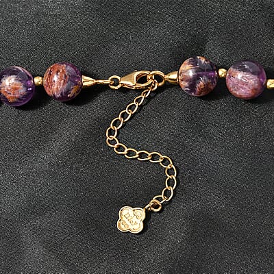 D'Joy Cacoxenite Beaded Graduated Necklace 18-20 Inches in Vermeil Yellow Gold Over Sterling Silver 533.30 ctw