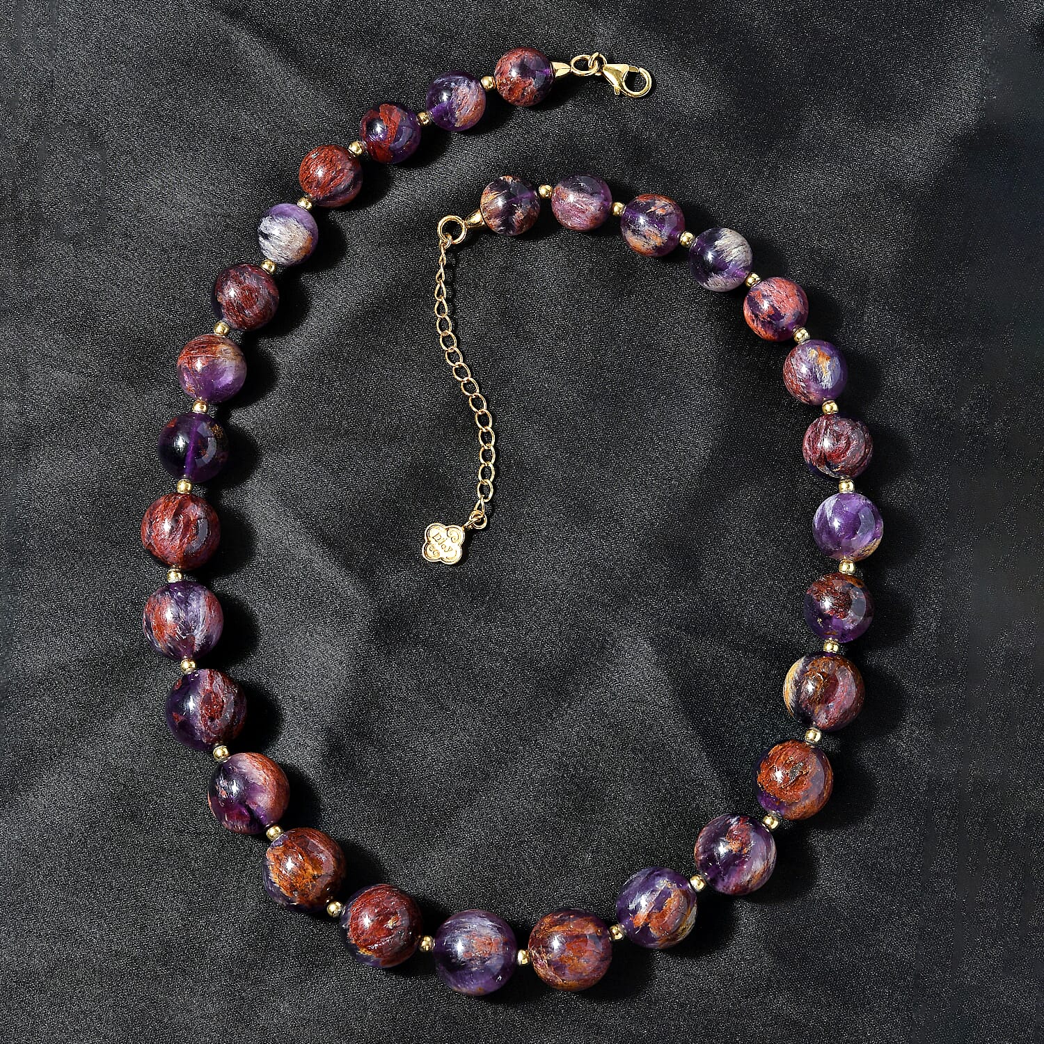 D'Joy Cacoxenite Beaded Graduated Necklace 18-20 Inches in Vermeil Yellow Gold Over Sterling Silver 533.30 ctw