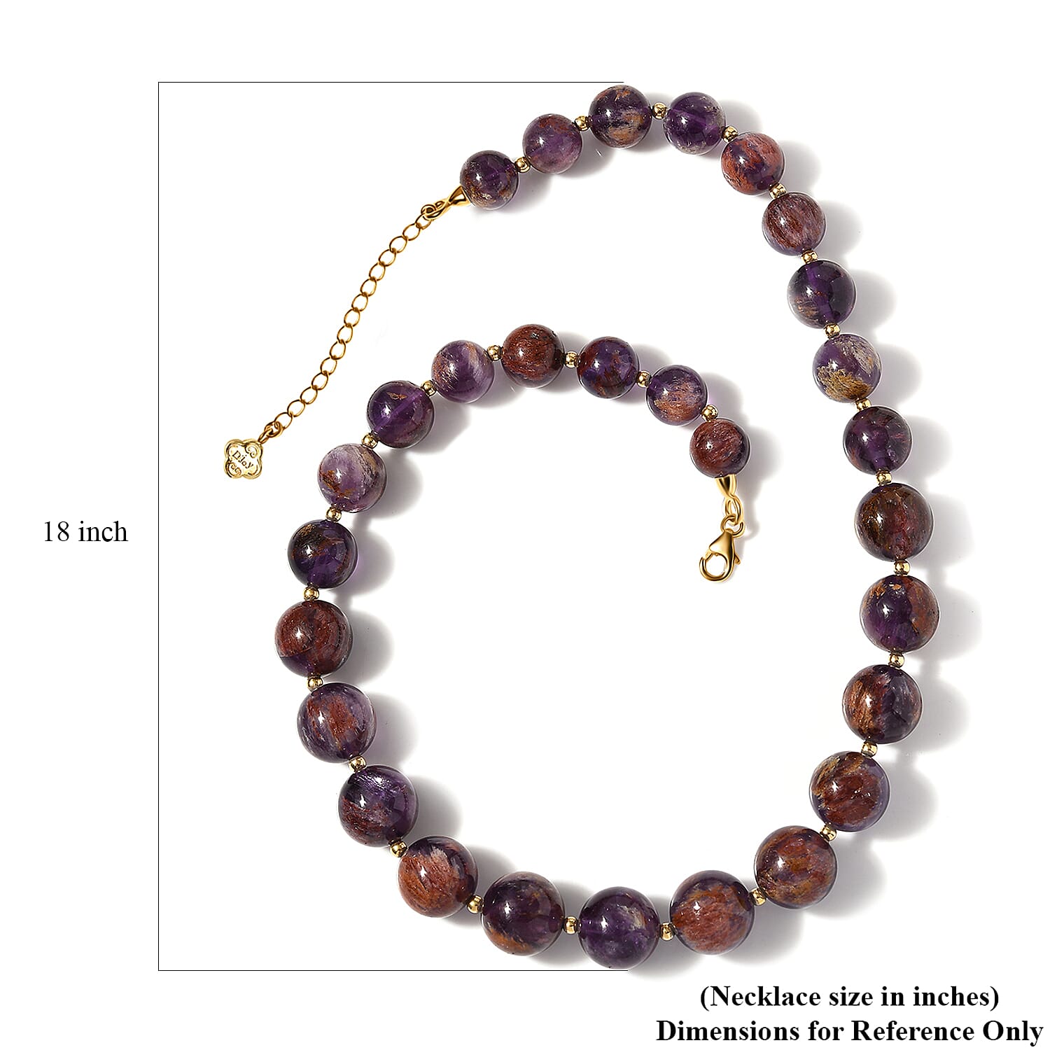 D'Joy Cacoxenite Beaded Graduated Necklace 18-20 Inches in Vermeil Yellow Gold Over Sterling Silver 533.30 ctw