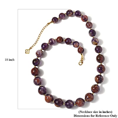 D'Joy Cacoxenite Beaded Graduated Necklace 18-20 Inches in Vermeil Yellow Gold Over Sterling Silver 533.30 ctw