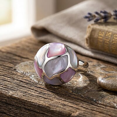 Mother Of Pearl Ring in Sterling Silver (Size 11.5)