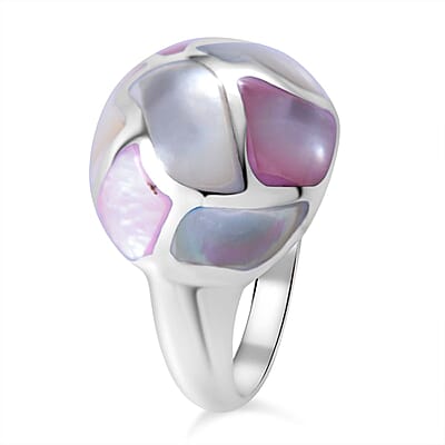 Mother Of Pearl Ring in Sterling Silver (Size 11.5)
