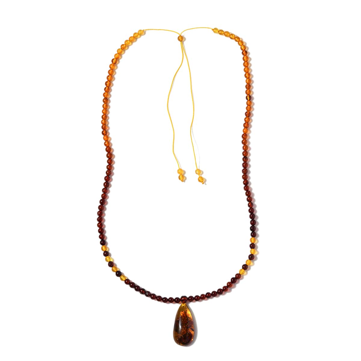 Baltic Amber Beaded Adjustable Necklace 18 Inches image number 0