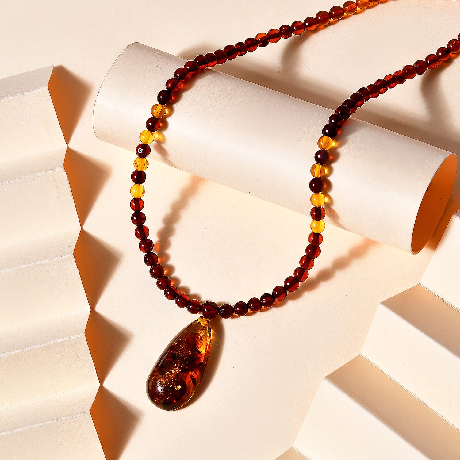 Baltic Amber Beaded Adjustable Necklace 18 Inches