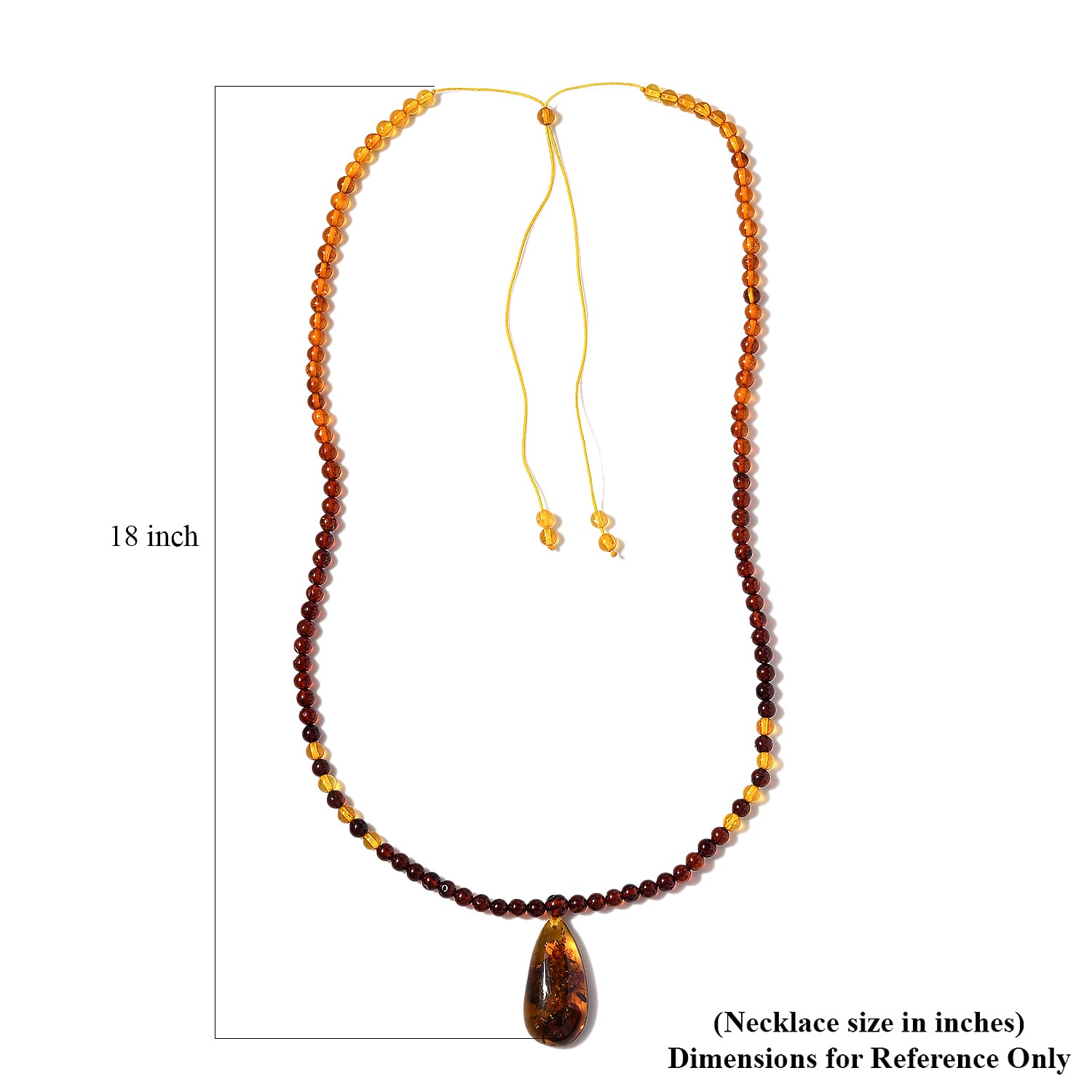 Baltic Amber Beaded Adjustable Necklace 18 Inches