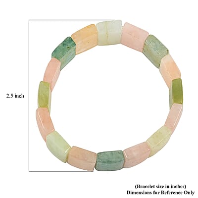 Multi Beryl 200.00 ctw Block Stretch Bracelet