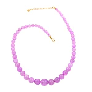 Luxoro 14K Yellow Gold Premium Kunzite 5-13mm Beaded Necklace 18-20 Inches 300.00 ctw