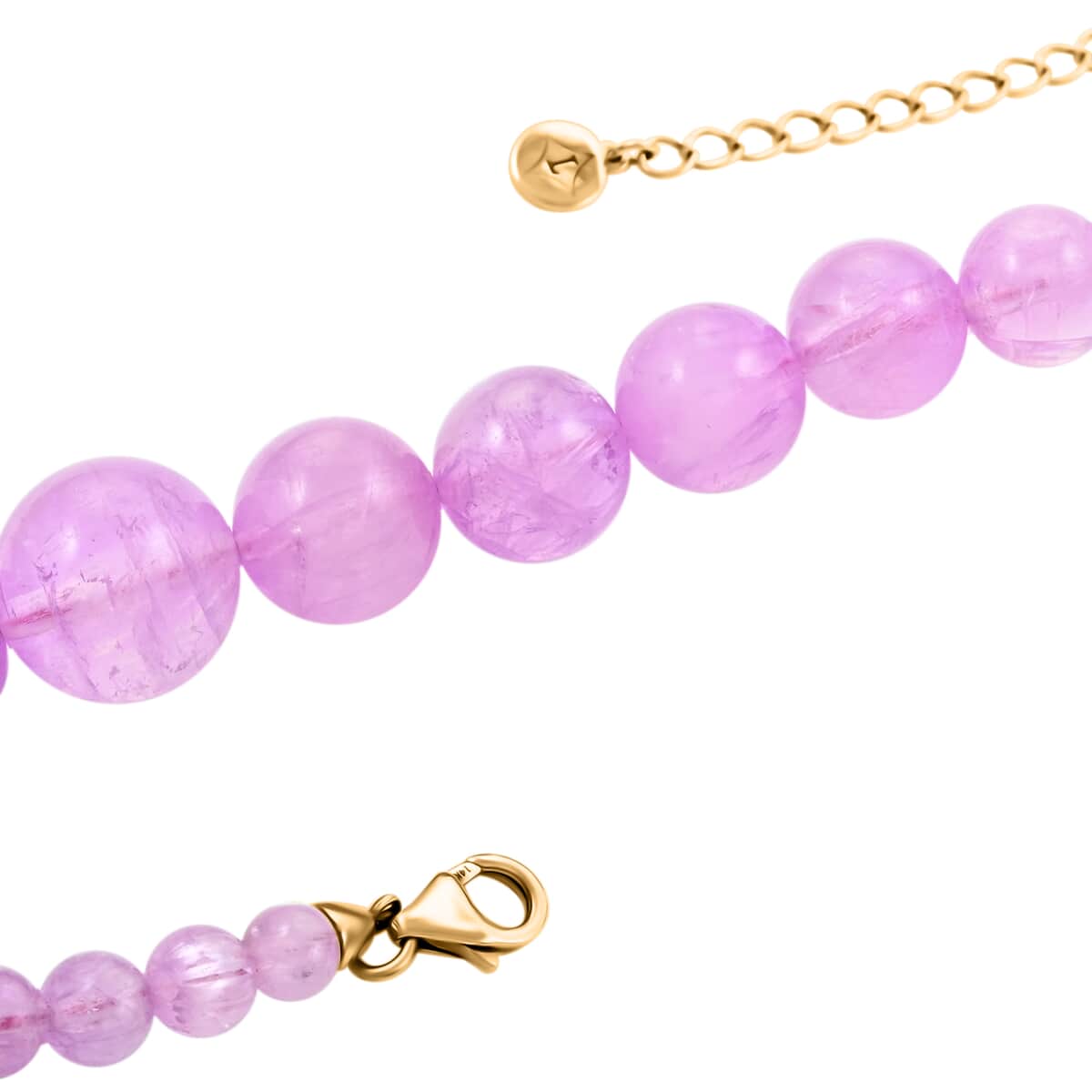 Luxoro 14K Yellow Gold Premium Kunzite 5-13mm Beaded Necklace 18-20 Inches 300.00 ctw image number 3