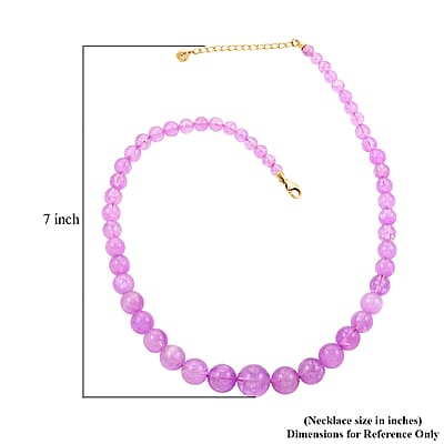 Luxoro 14K Yellow Gold Premium Kunzite 5-13mm Beaded Necklace 18-20 Inches 300.00 ctw