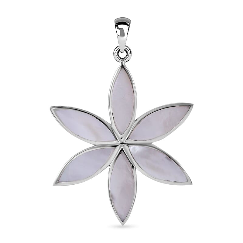 Mother Of Pearl Pendant without Chain in Sterling Silver