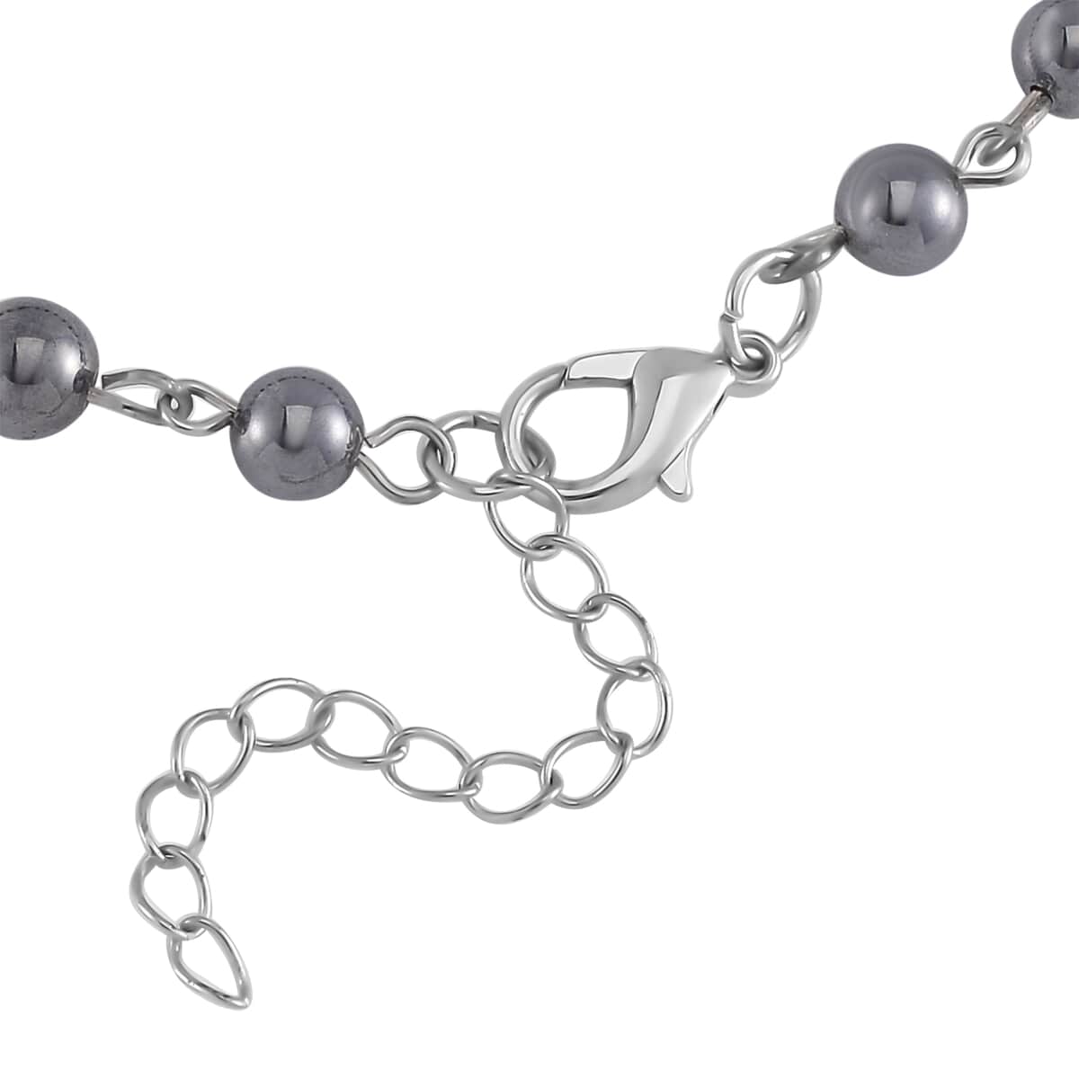Terahertz, Shungite Beaded Anklet in Silvertone and Stainless Steel (9.50-11.50In) 27.00 ctw image number 3