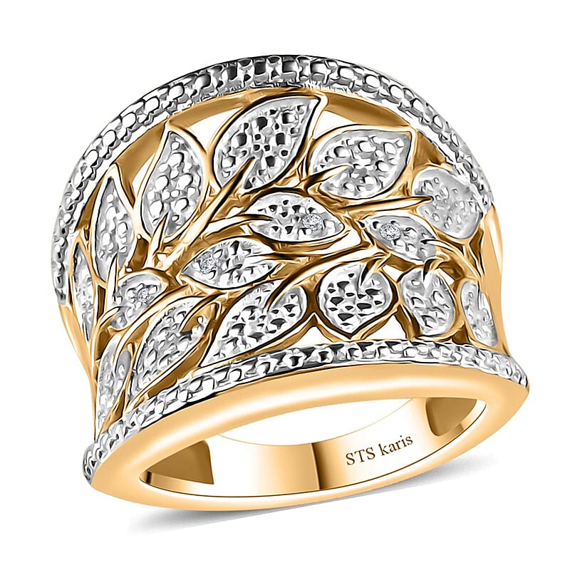 Karis Diamond Accent Ring in 18K YG Plated (Size 10.0)