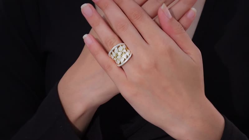 Karis Diamond Accent Leaf Lattice Ring