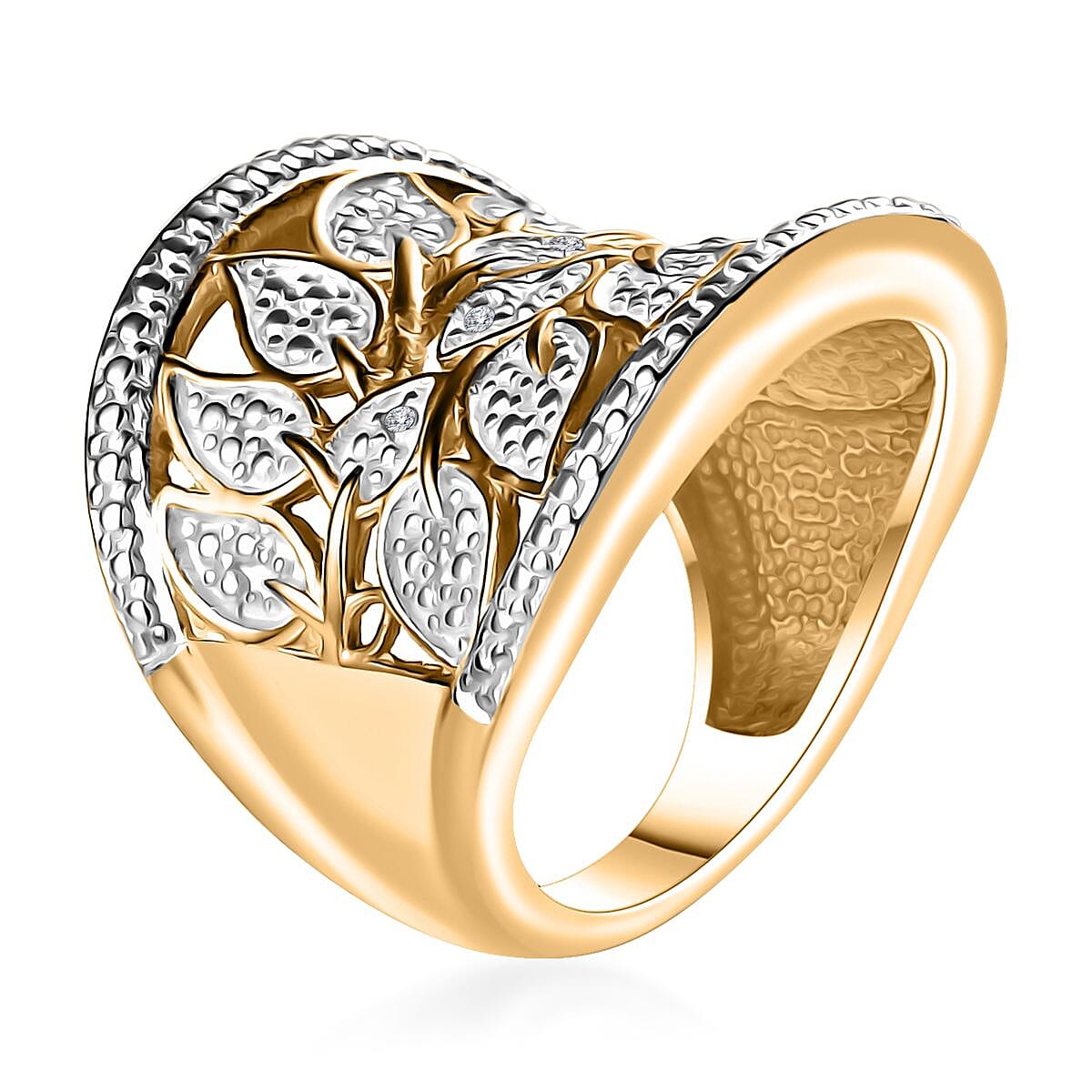 Karis Diamond Accent Ring in 18K YG Plated (Size 10.0)