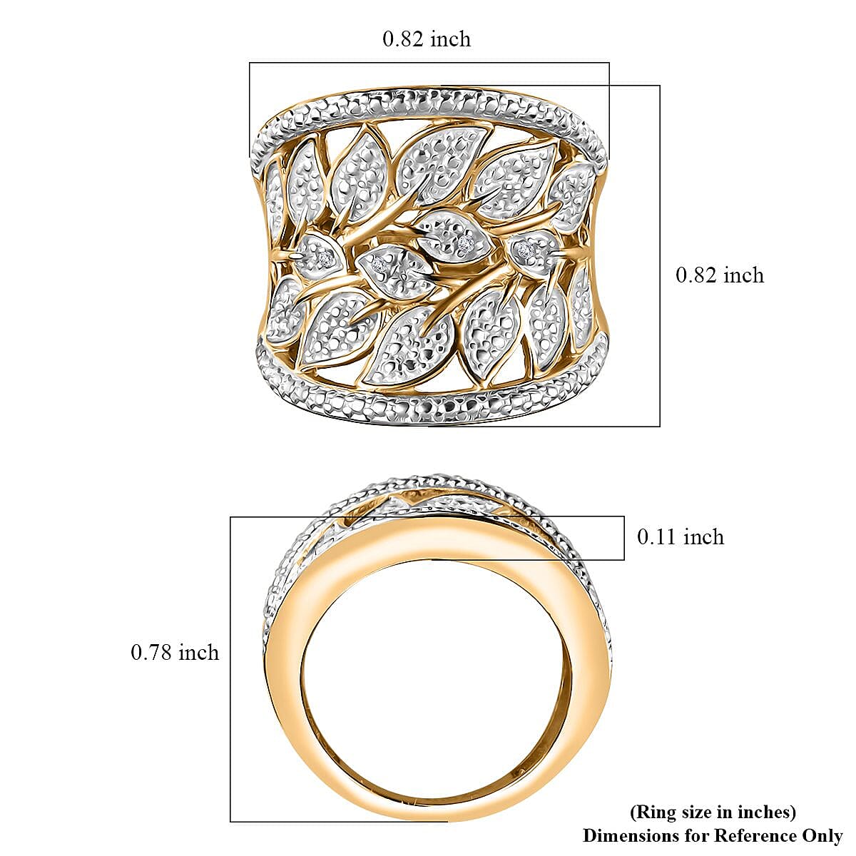 Karis Diamond Accent Ring in 18K YG Plated (Size 10.0)