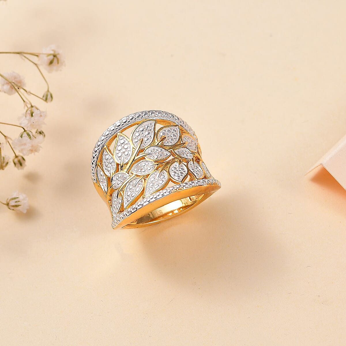 Karis Diamond Accent Ring in 18K YG Plated (Size 9.0) image number 1