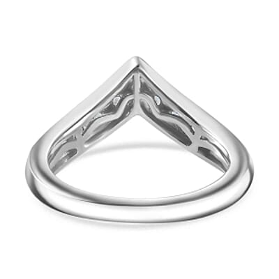 Betroka Blue Apatite 0.44 ctw Band Ring in Platinum Over Sterling Silver (Size 6.5)