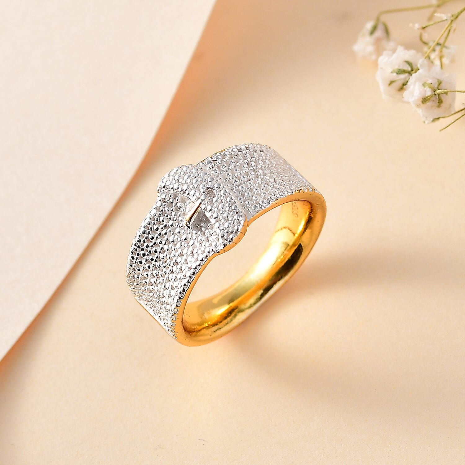 Karis Diamond Accent Ring in 18K YG Plated (Size 10.0)