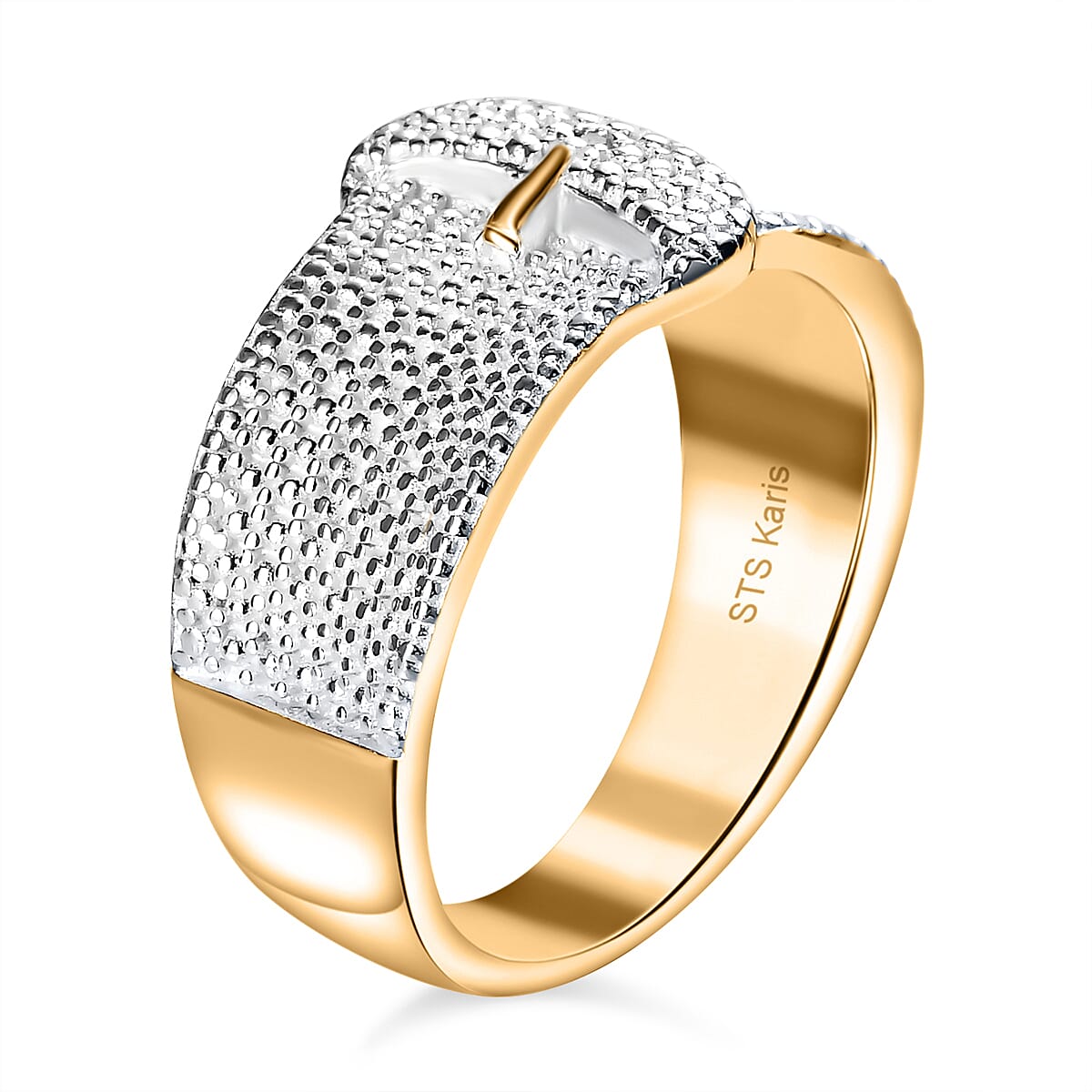 Karis Diamond Accent Ring in 18K YG Plated (Size 9.0) image number 3