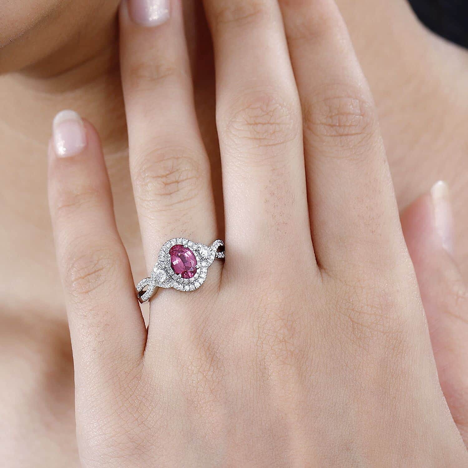 Certified & Appraised Rhapsody AAAA Mahenge Spinel and E-F VS Diamond 1.05 ctw Ring in 950 Platinum (Size 10.0) 6.80 Grams