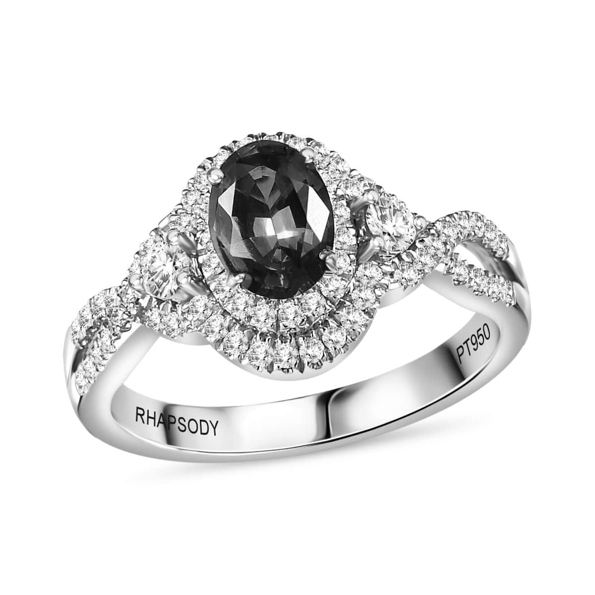 Certified & Appraised Rhapsody 950 Platinum AAAA Mahenge Spinel and E-F VS Diamond Ring (Size 6.0) 6.80 Grams 1.05 ctw image number 0