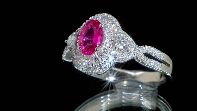 Certified & Appraised Rhapsody 950 Platinum AAAA Mahenge Spinel and E-F VS Diamond Ring 6.80 Grams 1.05 ctw
