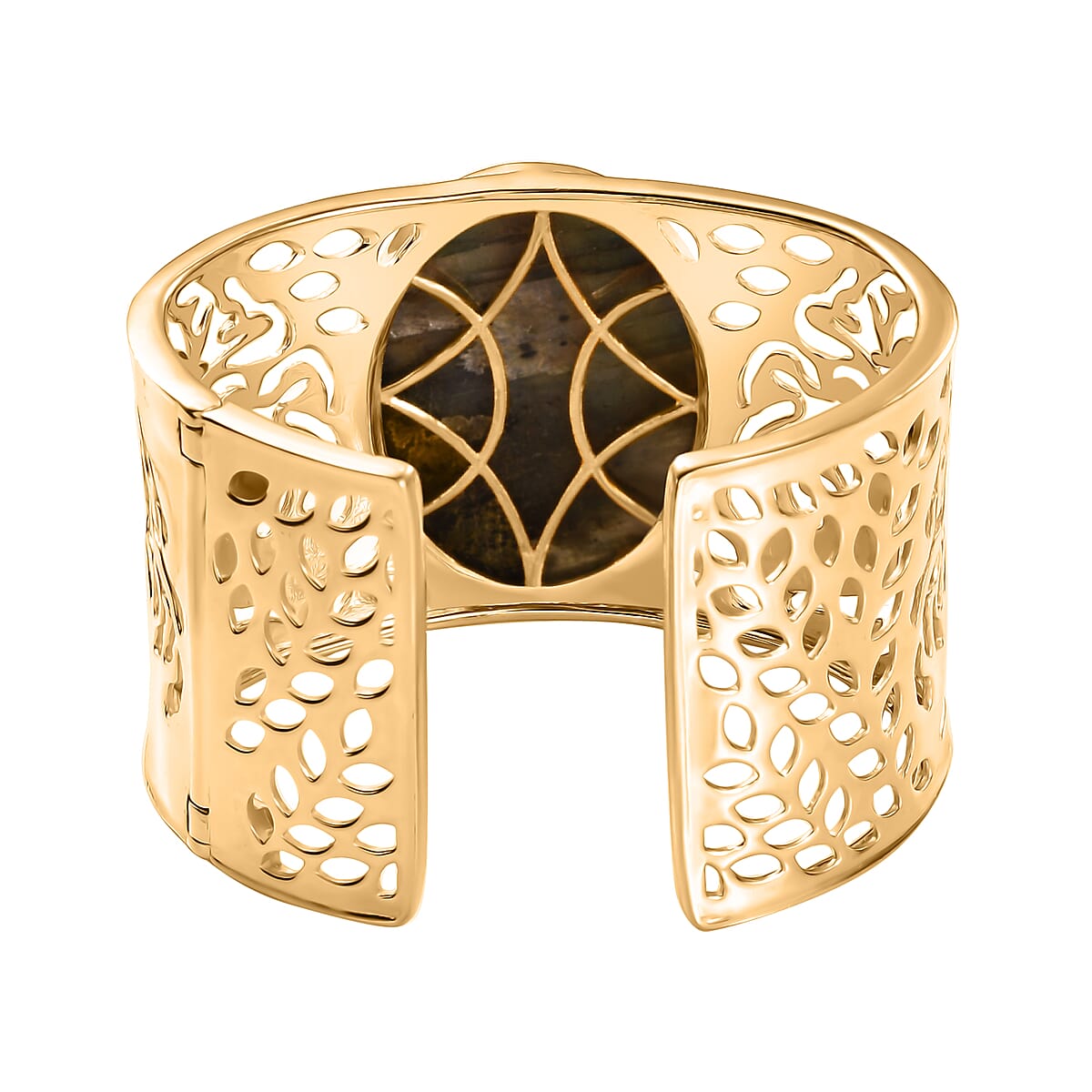 Karis Malagasy Labradorite 75.20 ctw Cuff Bracelet in 18K YG Plated (8.00 In) image number 4