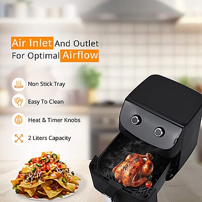 Air Fryer with Non Stick Frying Plate, 8L (1700w, 120v) - Black