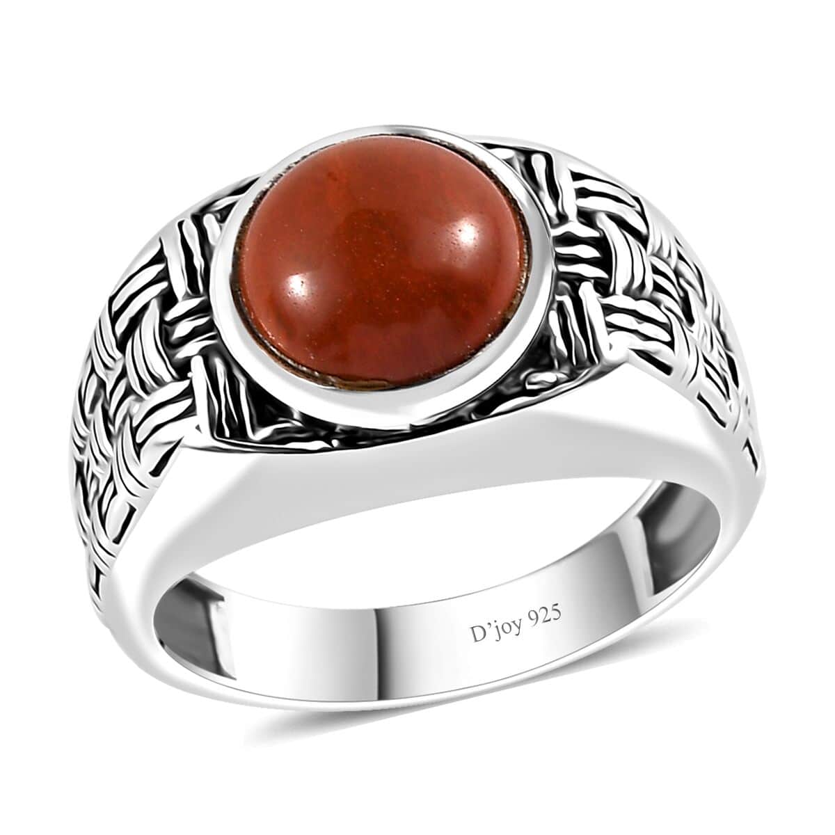 Red Jasper Men's Ring in Sterling Silver (Size 9.0) 2.50 ctw image number 0