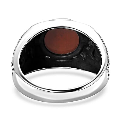 Red Jasper Men's Ring in Sterling Silver (Size 9.0) 2.50 ctw