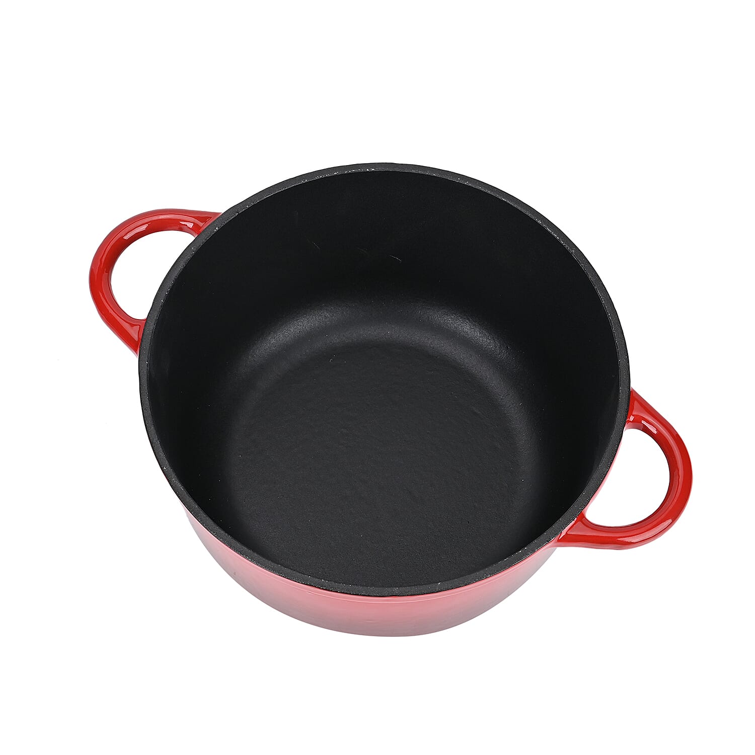 Red Cast Iron Enameled Dutch Oven Pot with Lid (6 Liter Capacity)