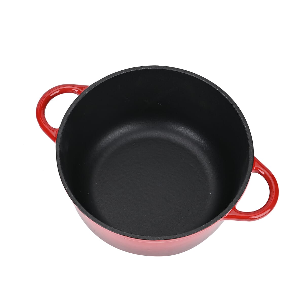 Red Cast Iron Enameled Dutch Oven Pot with Lid (6 Liter Capacity) image number 1