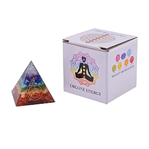 Multi Gemstone 375.00 ctw Seven Chakra Pyramid in Silvertone