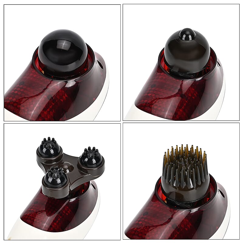 Gold Handheld Body Massager - Including 4 Heads, 5 Massage Modes