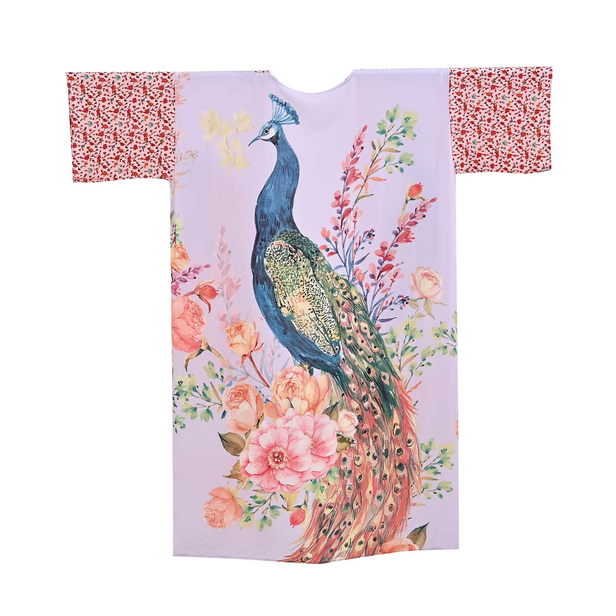 White Peacock Printed Long Kimono Bust (51.18x30.70) image number 2