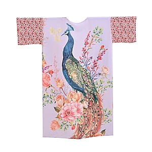 White Peacock Printed Long Kimono Bust (51.18x30.70)