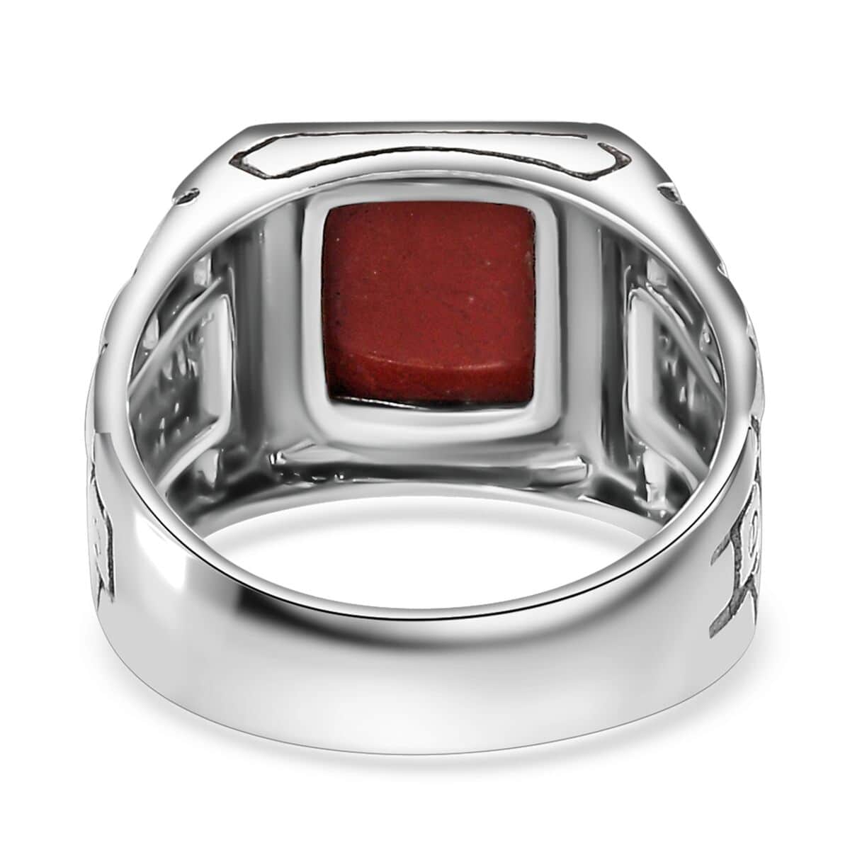 Red Jasper Men's Ring in Sterling Silver (Size 9.0) 2.50 ctw image number 4