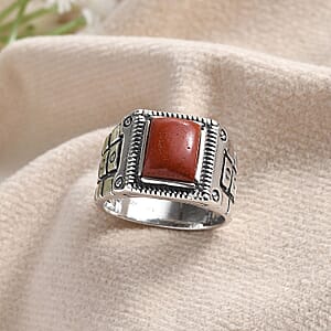 Red Jasper Men's Ring in Sterling Silver (Size 11.0) 2.50 ctw