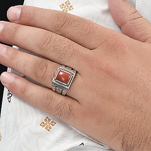 Red Jasper Men's Ring in Sterling Silver (Size 11.0) 2.50 ctw
