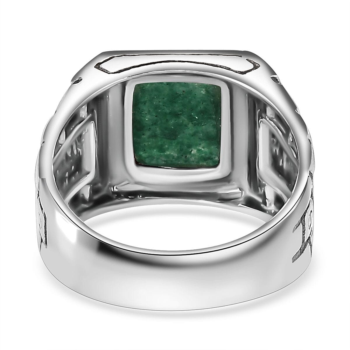 Green Aventurine Men's Ring in Sterling Silver (Size 11.0) 2.50 ctw image number 4