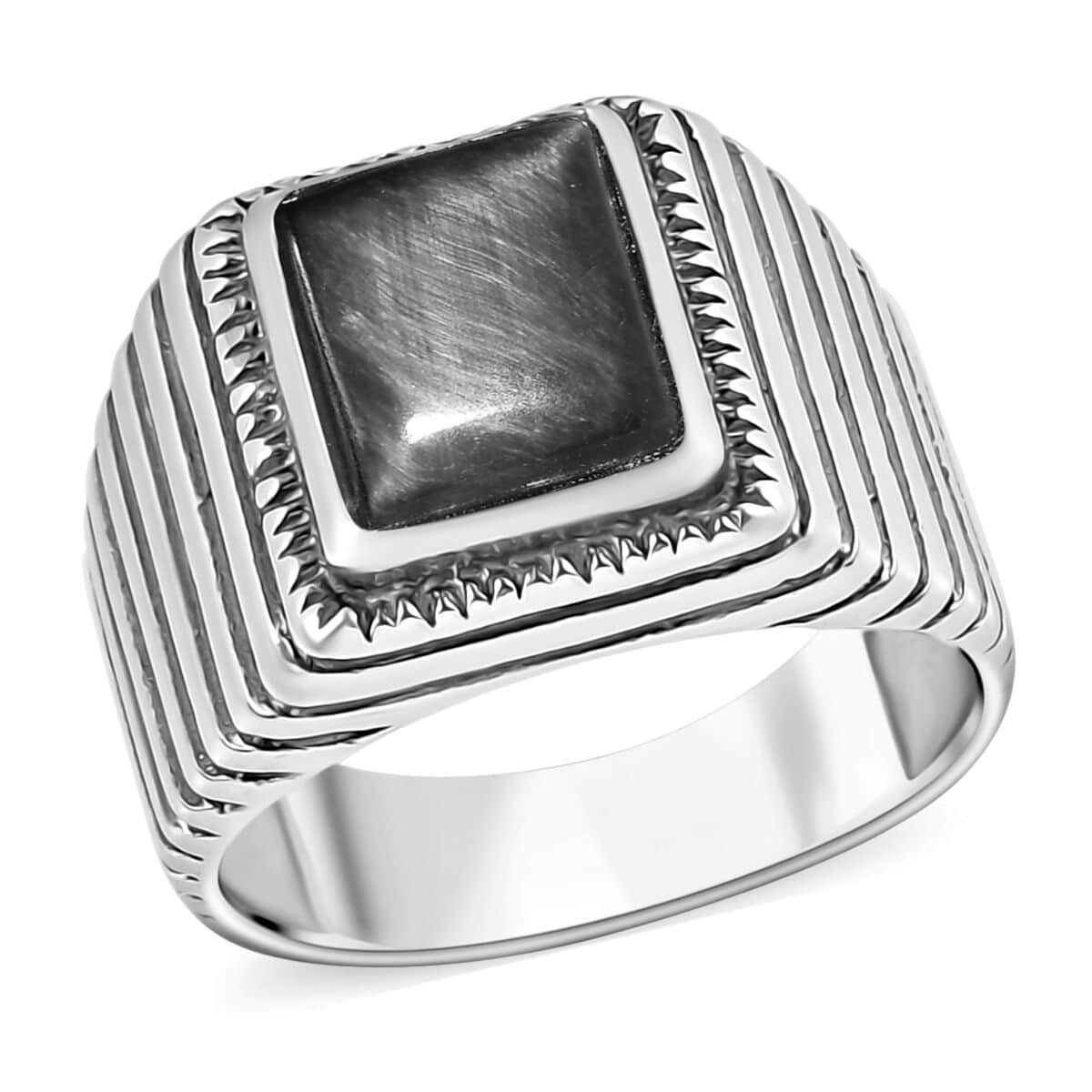 Tigers Eye Men's Ring in Sterling Silver (Size 9.0) 2.50 ctw image number 0