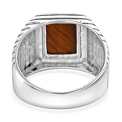 Tigers Eye Men's Ring in Sterling Silver (Size 9.0) 2.50 ctw